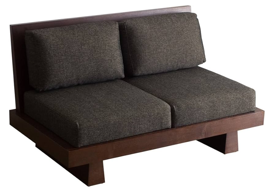 ブラック ウィーブデザインソファ 2人掛け Vincent(ヴィンセント)シリーズ 2人掛け チェスターフィールド